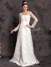Corte Recto/ Column Encaje Satén Cola Corte Vestido de Novia