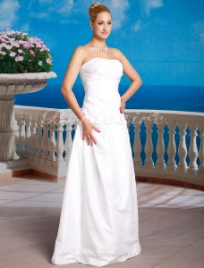 Corte A Charming Tul Hasta el Suelo Strapless Vestido de Novia