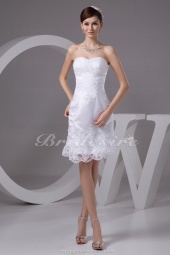 Corte Recto Strapless Corto/Mini Sin Mangas Tul Satén Vestido de Novia