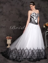 Ball Grown Encaje Cola Catedral Strapless Vestido de Novia
