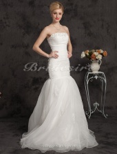 Corte Sirena Hasta el Suelo Tul Tirantes Espaguetis Vestido de Novia