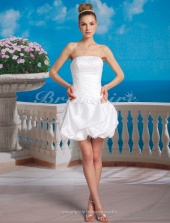 Corte Evasé Tafetán Corto/ Mini Strapless Vestido de Novia