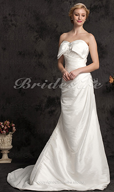 Corte Sirena/Trumpet Cola Corte Crystal Tafetán Escote Corazón Vestido de Novia