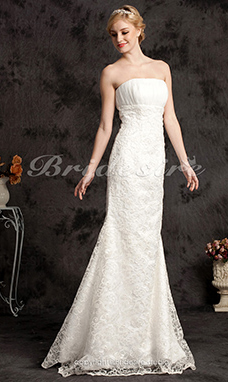 Corte A Encaje Organza Cola Corte Escote Corazón Vestido de Novia