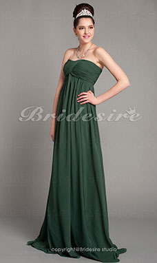 Corte A Gasa Sweep/ Brush Train Strapless Vestido de noche