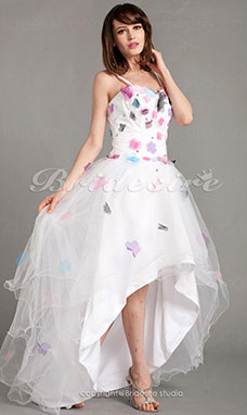 Corte A Asimétrico Escote Corazón Tul Corto/Mini Vestido de fiesta