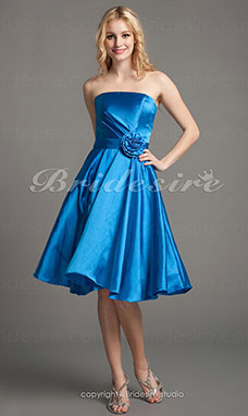 Corte A Tafetán Corto/Mini Corte Princesa Strapless Vestido de cóctel