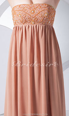 Corte Recto Strapless Hasta el Suelo Sin Mangas Gasa Vestido