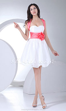 Corte A Escote Corazón Corto/Mini Sin Mangas Tafetán Vestido