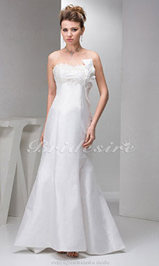 Corte Sirena Strapless Cola Corte Sin Mangas Tafetán Vestido de Novia