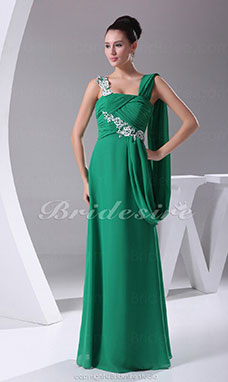 Corte Recto Strapless Hasta el Suelo Sin Mangas Gasa Vestido