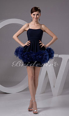 Corte A Tirantes Espaguetis Corto/Mini Sin Mangas Gasa Organza Vestido