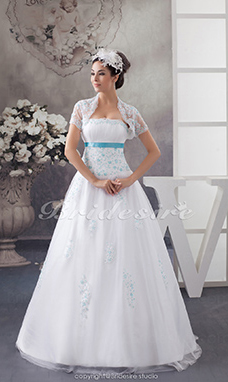 Corte Evasé Strapless Hasta el Suelo Sin Mangas Tul