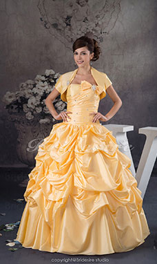 Corte Evasé Strapless Hasta el Suelo Sin Mangas Satén Vestido
